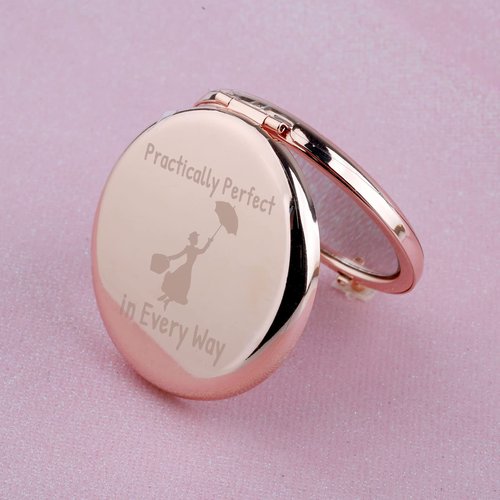 WUSUANED Movie Quote Makeup Mirror Practically Perfect in Every Way Mirror Fantasy Inspired Gifts for Movie Fans