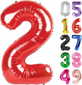 Red Number 2 Balloon - 40 Inch Sparkling Decoration for 2nd Birthday Parties | Kids' Celebration Decor