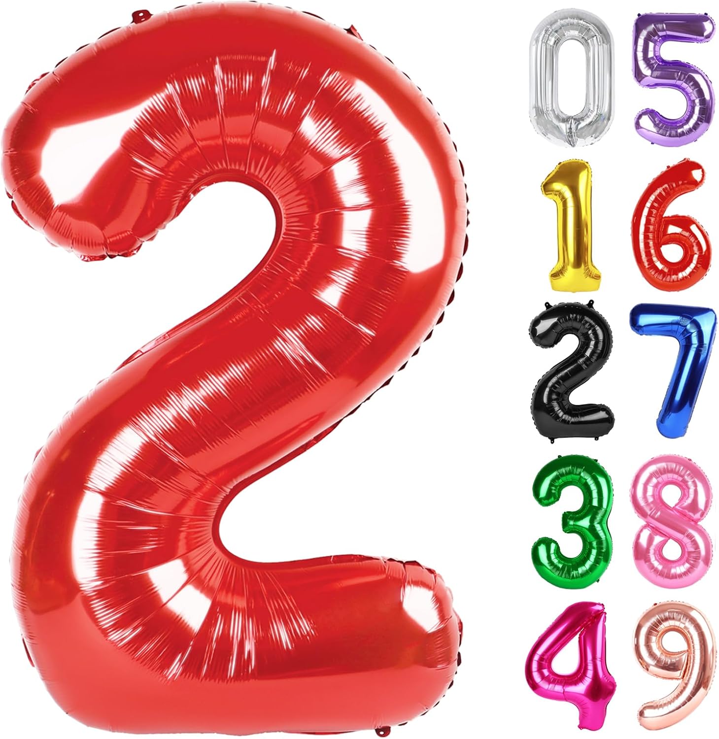 Red Number 2 Balloon - 40 Inch Sparkling Decoration for 2nd Birthday Parties | Kids' Celebration Decor