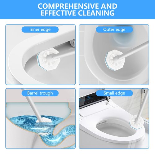 50 Pcs Toilet Bowl Wand Refills for Clorox, Upgraded Octagon Disposable Replacement Heads Compatible with Clorox Toilet Wand for Bathroom Cleaning