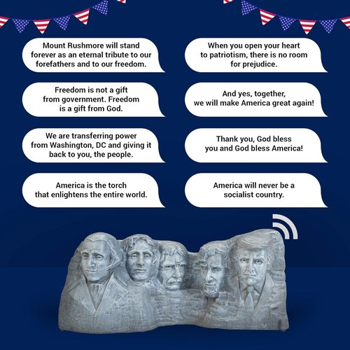 Donald Trump Mount Rushmore Talking Statue - Says 8 Lines in Trump's Real Voice, Funny Trump Gifts for Men, Patriotic Fathers Day & 250th Anniversary Desk Collectible for Offices & Man Caves
