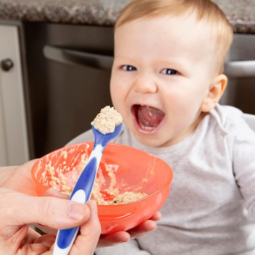 Dr. Brown's TempCheck Spoons - Designed to Nourish, 4-Pack in Blue for Easy Feeding