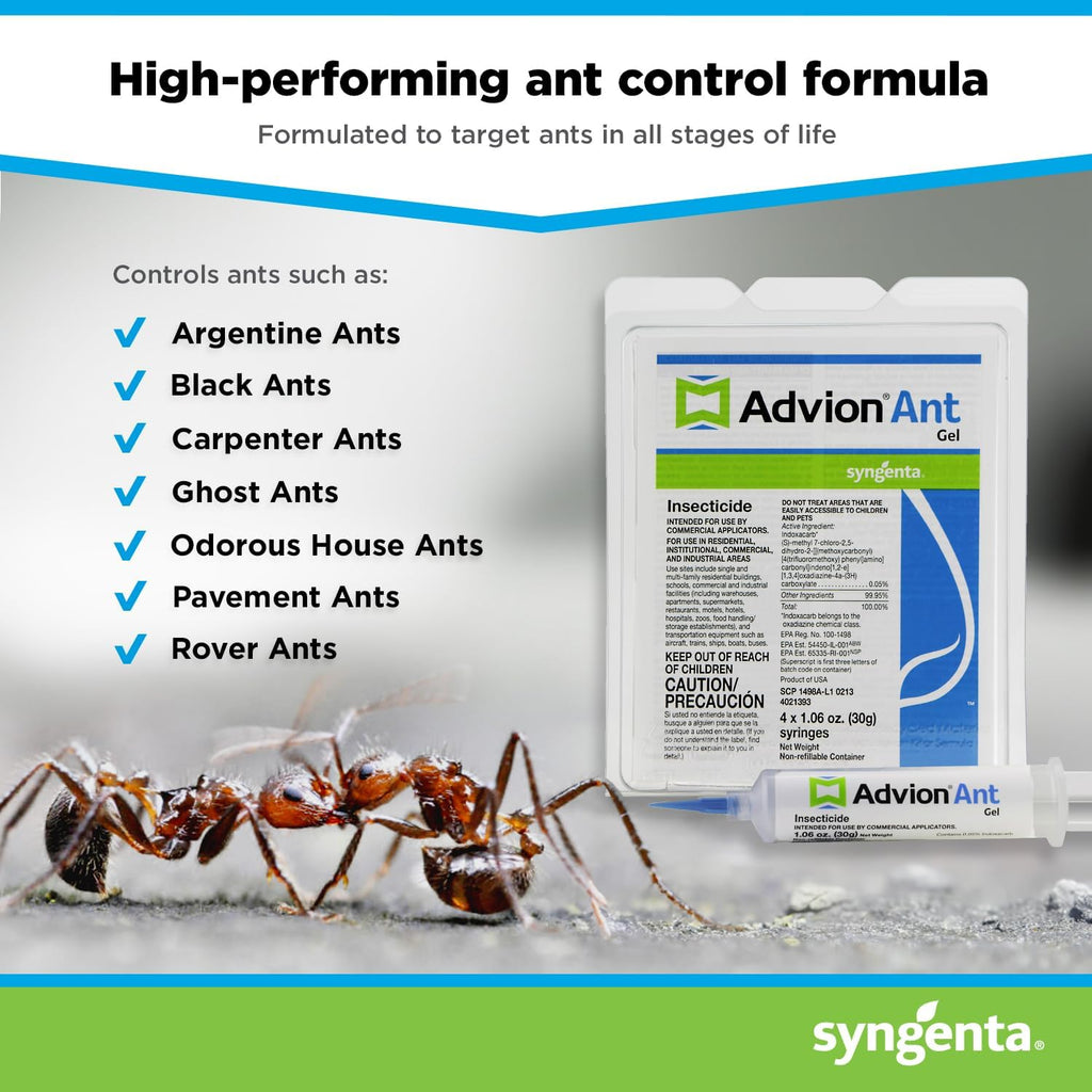 Syngenta Advion Ant Gel - Effective Ant Bait | 4 Tubes, 30 Grams Each for Maximum Control