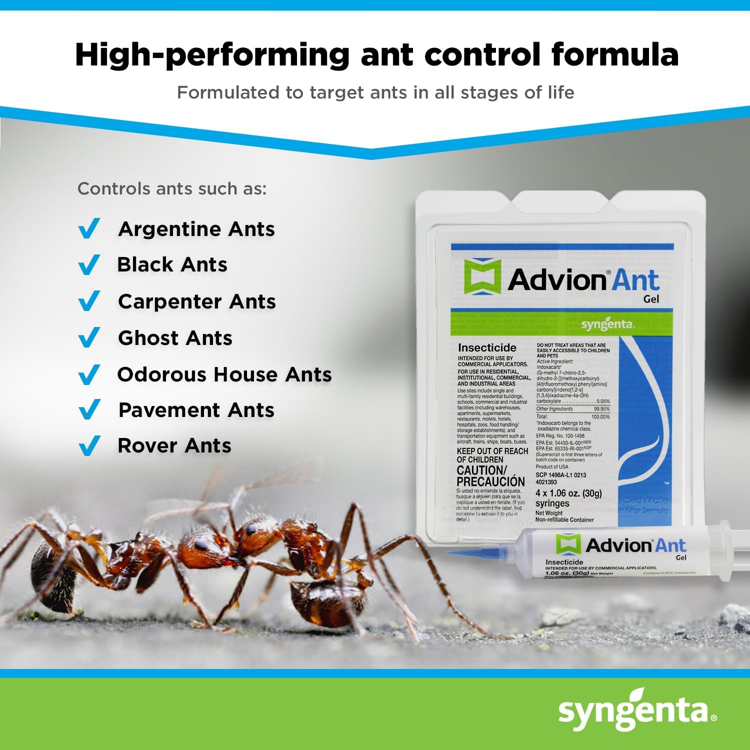 Syngenta Advion Ant Gel - Effective Ant Bait | 4 Tubes, 30 Grams Each for Maximum Control