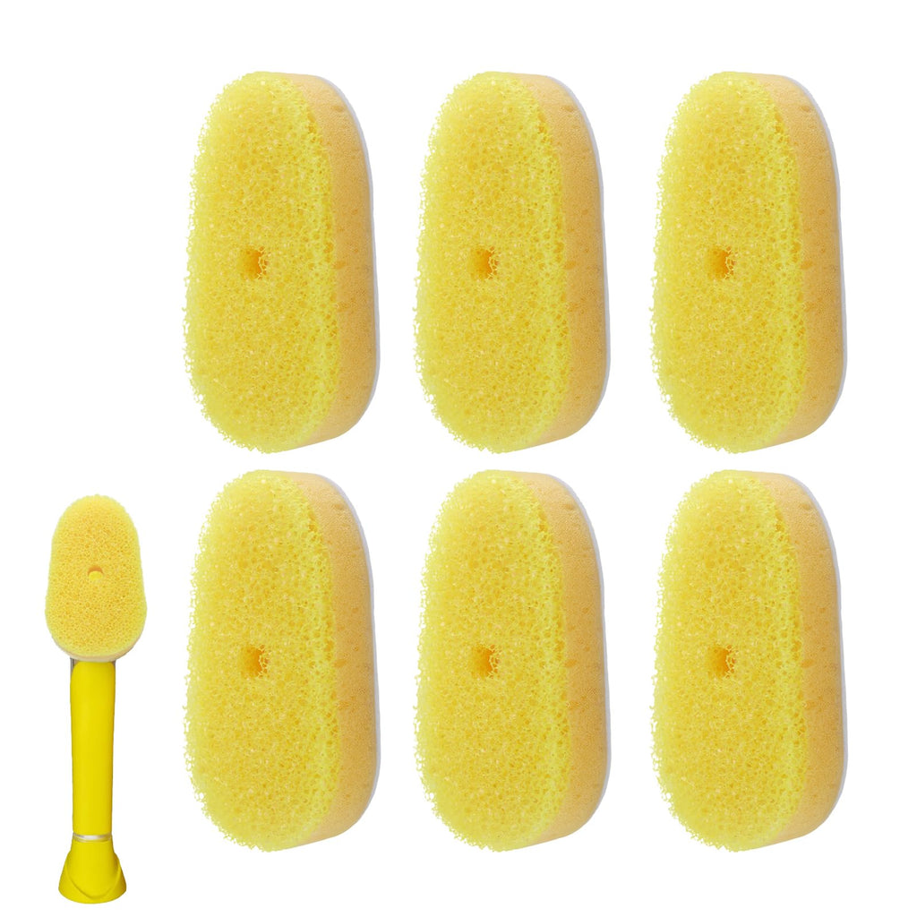 6 Packs Refill Heads Compatible with Dish Daddy,Non-Scratch Wand Refill Sponge Heads Compatible with Scrub Daddy,Upgrade Much Thicker and Durable