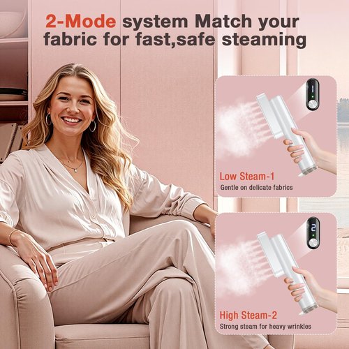 Steamer for Clothes, 2-in-1 Portable Handheld Garment Steamer