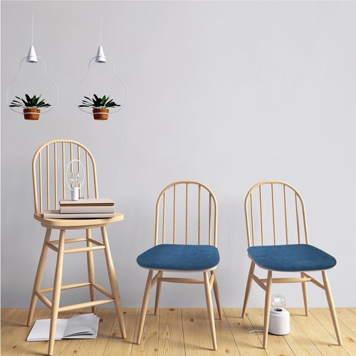 PAGGED Blue Chairs Cushions for Dining Chairs 6 Pack Non Slip Foam Kitchen Seat Cushions Washable Soft Thick Patio Pads Large Wooden Metal Tapered Chair Cushions,17" x 15"