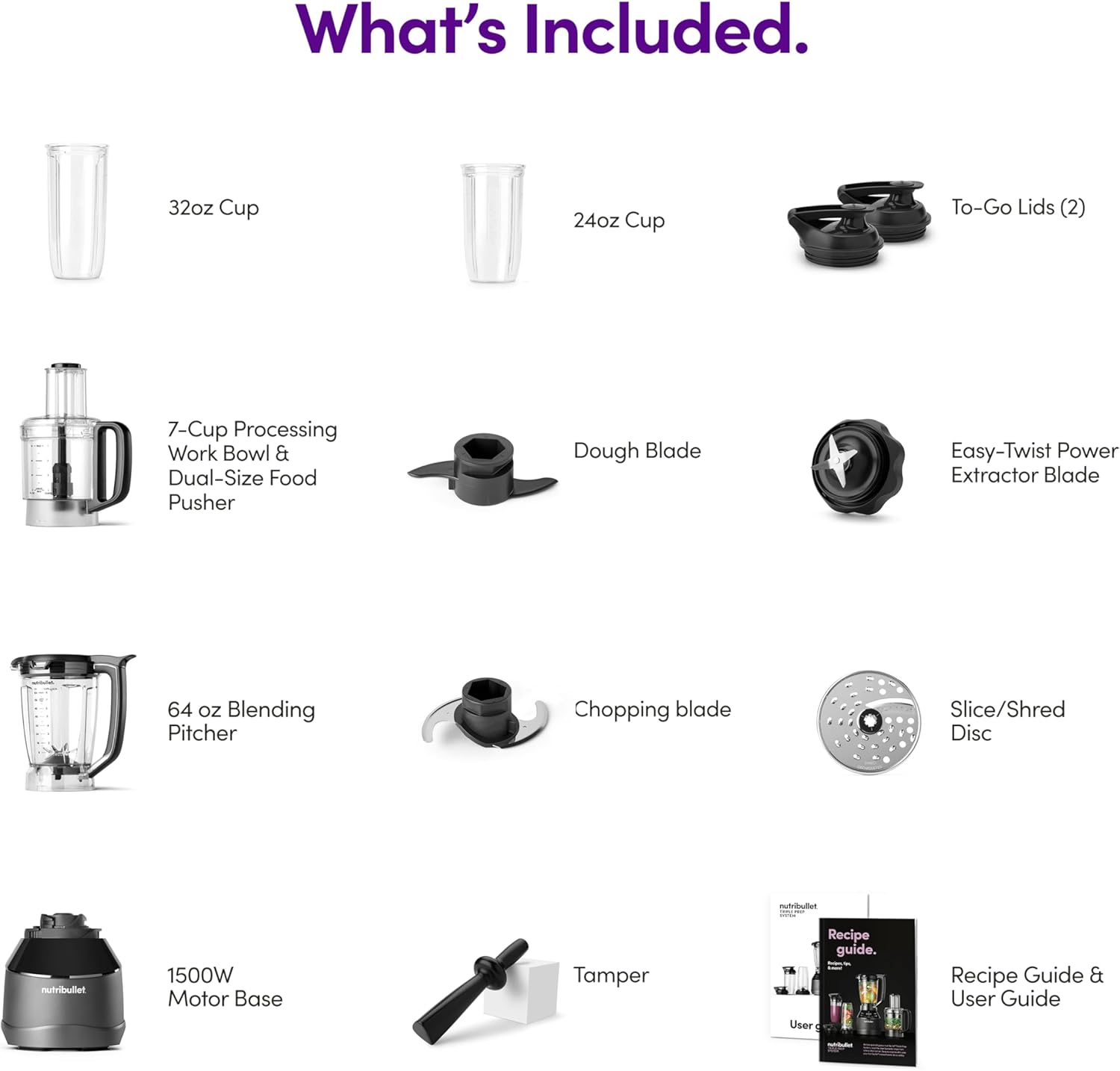Nutribullet Triple Prep System - Versatile Kitchen Blender with 3 Containers | Black