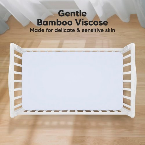 KeaBabies Baby Crib Sheets - 2-Pack Fitted Viscose Bamboo Toddler Bedding | Soft & Cozy 52x28 (Blue Flax)