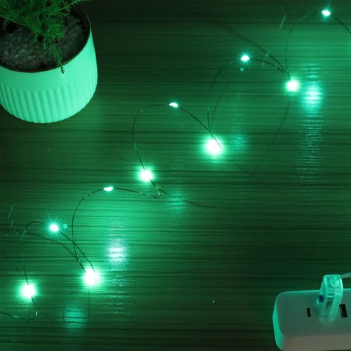Beingreat 2 Pack USB Plug-in Fairy Lights, 33ft 100 Mini LED String Lights with Black Green Wire for Bedroom Wedding St. Patrick's Day Christmas Party DIY Crafting, Green