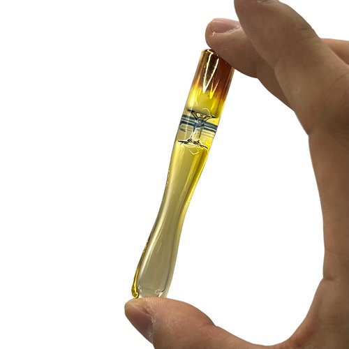 2 PCS 3 Inch long Handmade Golden Borosilicate Glass Tube 11mm 0.4IN OD, 9mm 0.35 ID Glass Blowing Stem Steam Tube