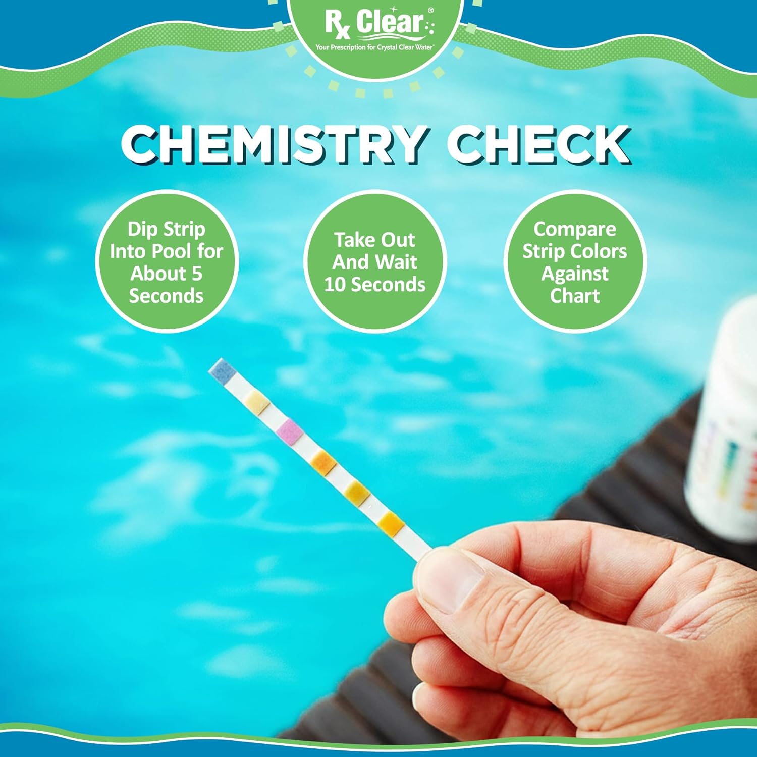 Rx Clear Mega Shock - 73% Calcium Hypochlorite Pool Sanitizer & Algaecide | 1 lb Bag