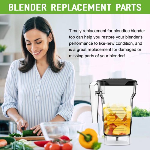 Blender Latching Lid Replacement For Blendtec Commercial Wildside & Fourside Jars, Blender Lids Top with Removable Center Cap, Wildside Jar Lid Replacement for Keeping Splashes Contained During Blend
