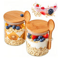 NEPIVEL 2-Pack 18.5oz Airtight Glass Meal Prep Containers with Lids – Overnight Oats Jars for Coffee, Nuts, Candy, Chia Seed Sugar & Pudding | Leakproof Borosilicate Glass Food Storage Jars