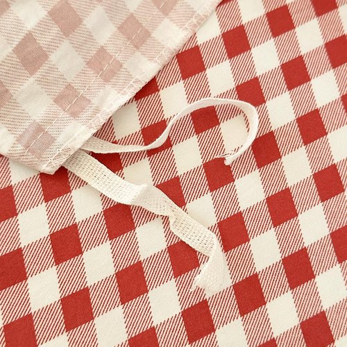 NSNLGSGC Red Gingham Duvet Cover Set Queen, Grid Simple Geometric Square Pattern Comforter Cover,Soft Plaid Washed Microfiber Bedding Cover(3PCS,Queen)