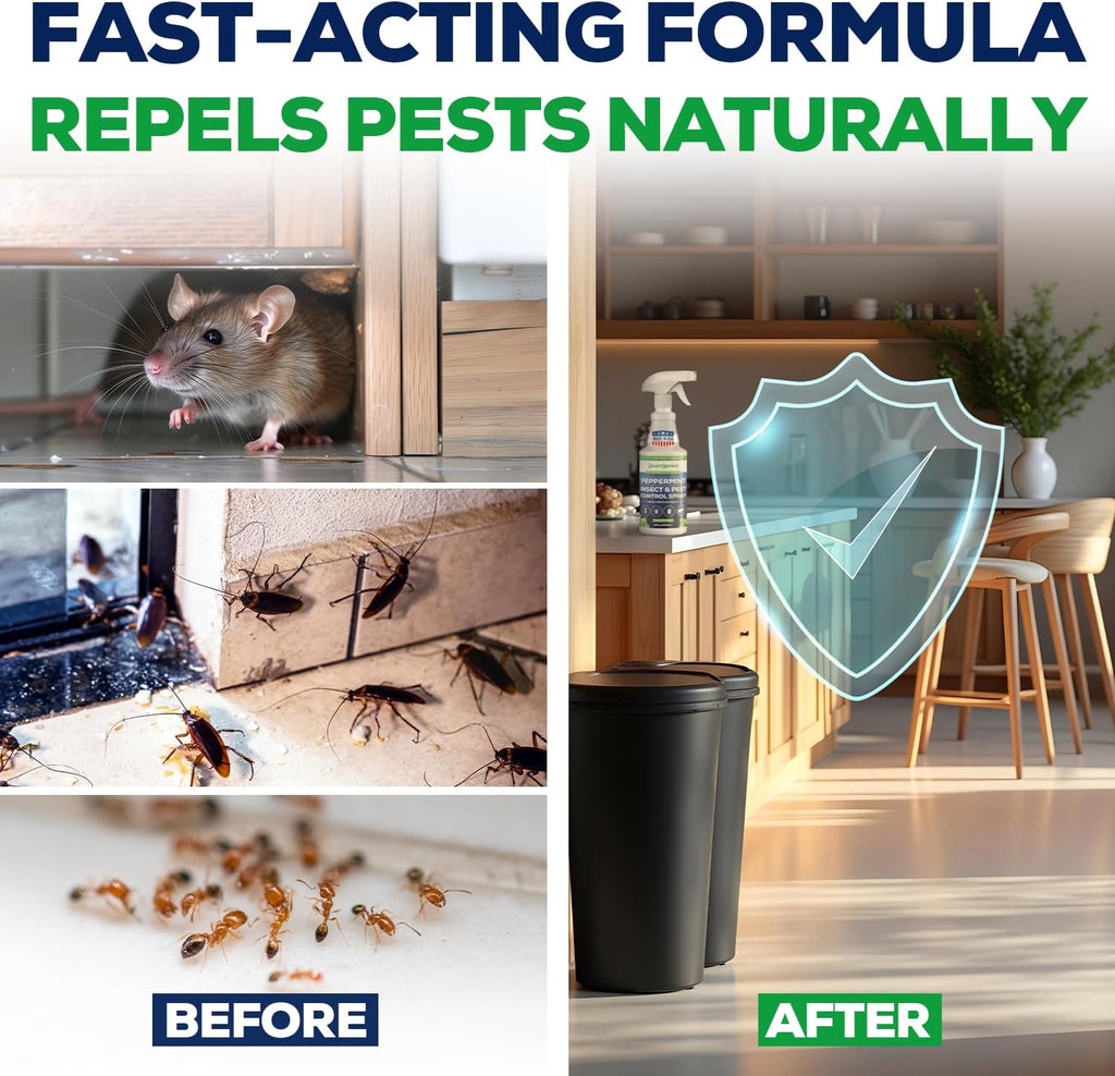 Smart Grower Peppermint Oil Insect & Pest Control Spray - Maximum Strength 16 FL OZ | Repels Mice, Spiders, Ants