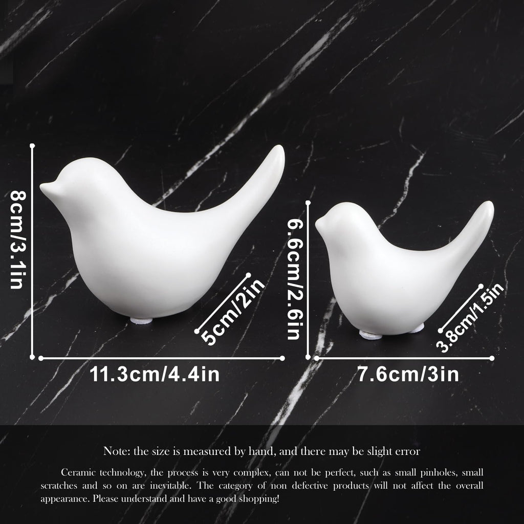 Notakia Small White Birds Statues Home Decor Modern Style Decorative Ornaments for Living Room Decor, Bedroom, Office Desktop, Cabinets (2Pcs White Birds)
