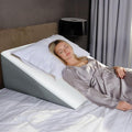 Kolbs Extra Wide Bed Wedge Pillow - Sleep Apnea & Acid Reflux Relief | Chic Jacquard Cover (12" Height)