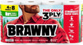 Brawny 3-Ply Paper Towels - Strong, Absorbent & Durable | 4 Double Rolls (8 Regular Rolls)