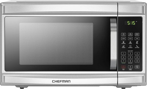 Chefman Microwave Oven - 1.3 Cu. Ft. Digital Stainless Steel | 1000 Watts, 6 Auto Menus, Child Safety Lock
