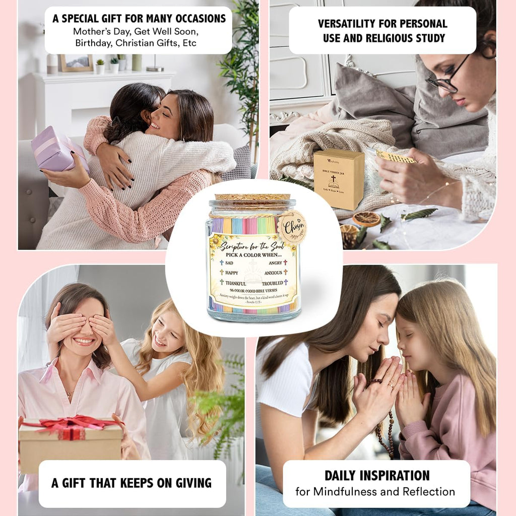 Regine Switzerland Inspirational Bible Verse Jar - Meaningful Christian Gift for Moms | Perfect for Birthdays & Special Occasions