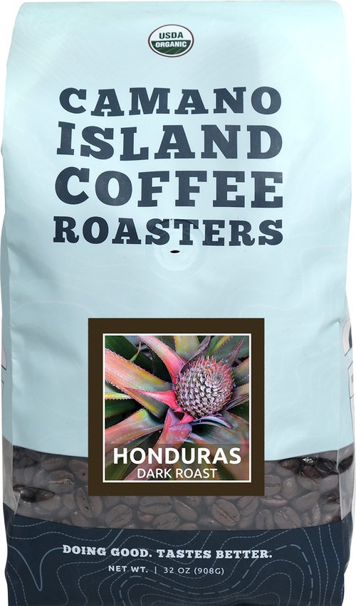 Camano Island Coffee Roasters Roasters Honduras Dark Roast, Ground 2lb, Fresh Small Batch Roasted, USDA Organic, Fairly Traded, Shade Grown Top 1% Arabica - Molasses, Brown Sugar, Cinnamon Flavor