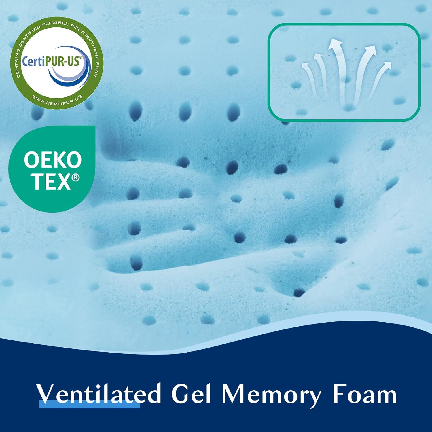 Skiennix Ultra Thin Flat Pillow - Cooling Gel Memory Foam for Stomach & Back Sleepers | 2.75-Inch Design