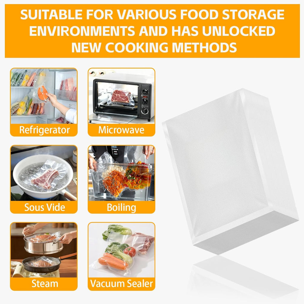 Vacuum Sealer Bags - Heavy-Duty 10x7 Inch (20 PCS) | BPA-Free, Reusable & Puncture-Resistant for Food Storage & Sous Vide