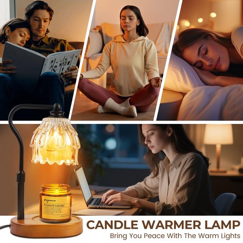 Candle Warmer Lamp with Timer and Wireless Remote Control, Dimmable Candle Warmer for Jar Candles, Height Adjustable Wax Melts Warmer, House Warming Gifts New Home Decor, Gifts for Women Mom