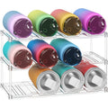 Lifewit Stackable Bottle Storage Organizer, Clear Freestanding Wine Holder for Cabinet, Large Slot Water Bottle Tumbler Cup Organizer for Pantry, Plastic Wine Rack for Fridge Cellar, 3Tier Hold 12