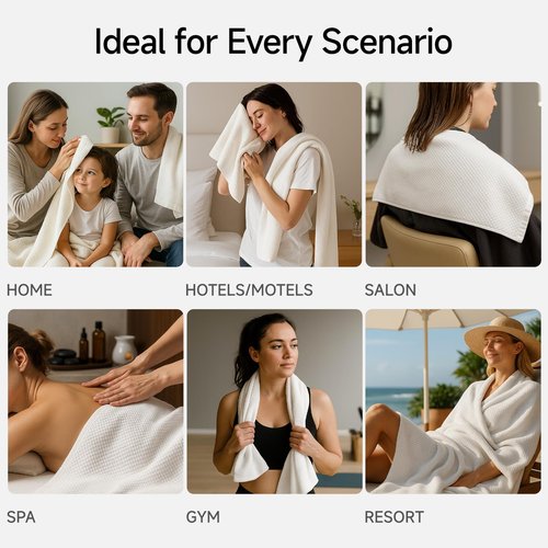 REDKISS Ultra Soft 6 Piece Towel Set, Premium White Towels for Bathroom, Highly Absorbent, Quick Dry, Lightweight Bath Towels Set Collection, Includes 2 Bath Sheets, 2 Hand Towels, 2 Washcloths