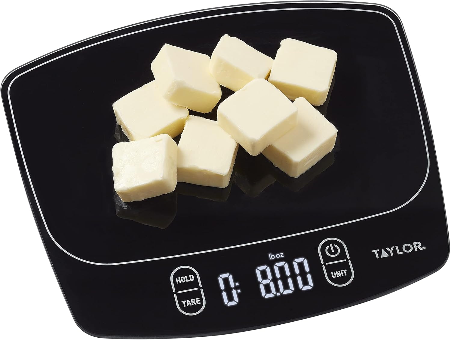 Taylor Waterproof Digital Kitchen Scale - Accurate Measurement Up to 11 Pounds | Sleek Black Design