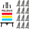MEEDEN Tabletop Easel Stand - 20" x 12 Pack Pine Wood Mini Easels for Signs & Paintings - Black