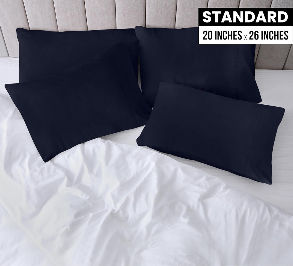 Utopia Bedding Standard Pillow Cases - Soft Brushed Microfiber - 12 Pack, Navy | Fade Resistant 20 X 26 Inches