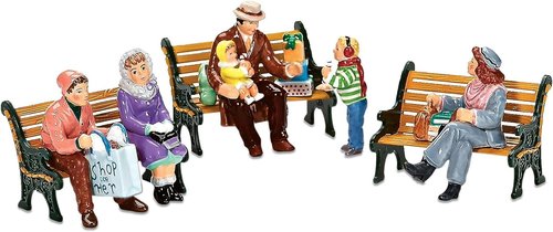 Department 56 | Original Snow Village People Sitting Figurine Set - Multicolor, Various Sizes