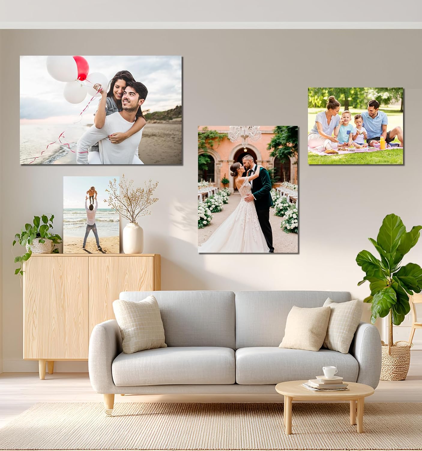 TreeDeal Custom Canvas Prints - Personalized Framed 10” x 8” Photo Wall Art for Home Decor & Gifts