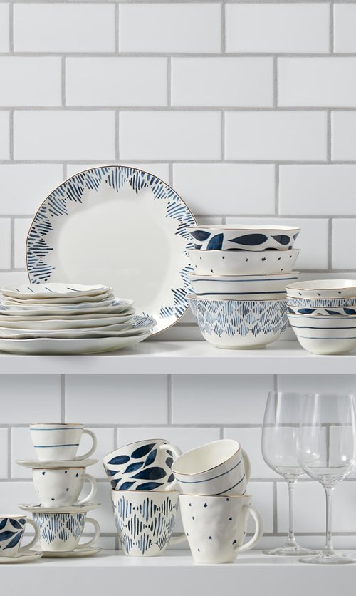 Lenox Blue Bay 4-Piece Dessert Plate Set, 4.05 LB