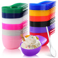 Honeydak 48 Pack Plastic Baseball Helmet Bowl with Spoons 8 oz Mini Ice Cream Dessert Baseball Cap Bowls Party Snack Cups for Birthday Party Decorations Supplies