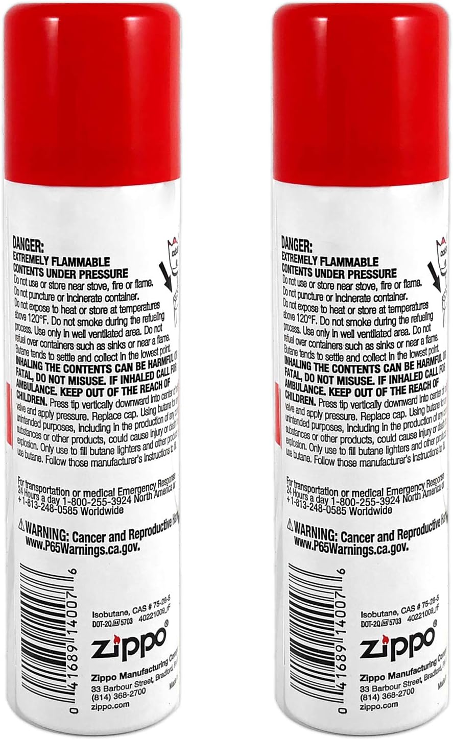 Zippo Butane Fuel Refill - Premium High-Purity Fuel for Lighters & Torches - Clean Burning, 75ml 2-Pack