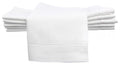CleverDelights 20" White Hemstitch Dinner Napkins - 12 Pack - 55/45 Linen Cotton Blend