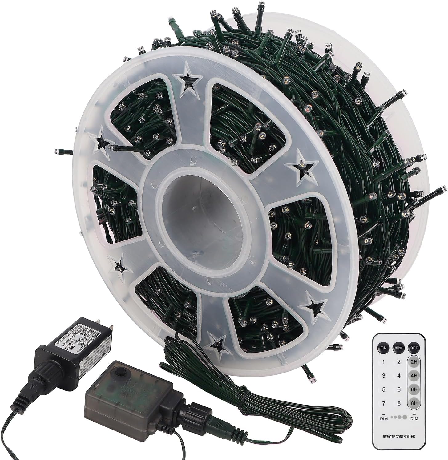 WATERGLIDE 1000 LED Christmas String Lights - 328 FT Waterproof Fairy Lights with Remote & 8 Modes | Red & Green