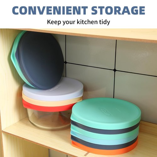 Replacement Lids for Pyrex 7201-PC 4 Cup, Silicone Round Storage Cover Lid for Anchor Hocking Glass Bowl 2 Pack Dark Blue