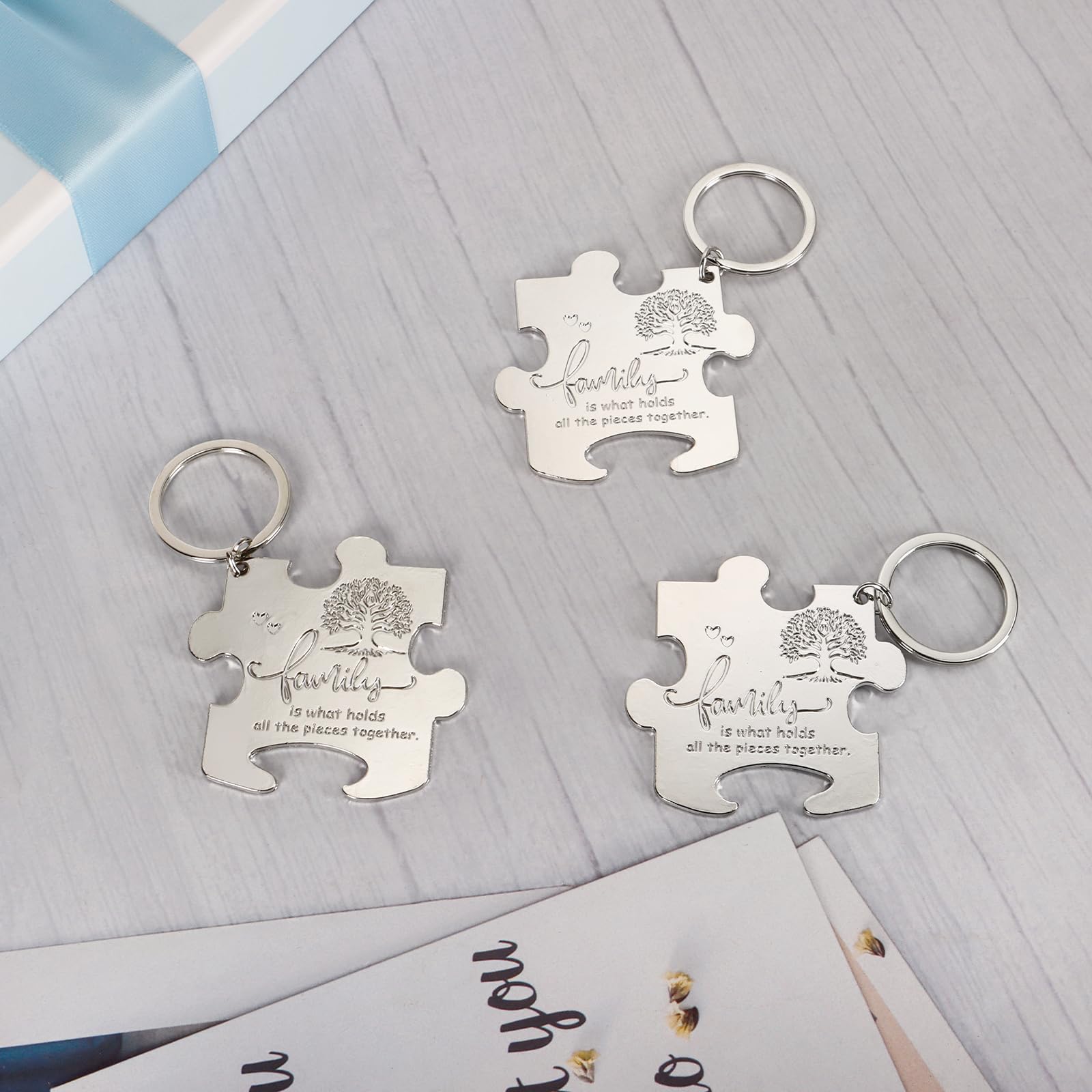 YKLIGTN 50Set Family Reunion Favors Family Tree Bottle Opener Keychain with Gift Bags and Thank You Card for Party Souvenir Gifts-Sliver