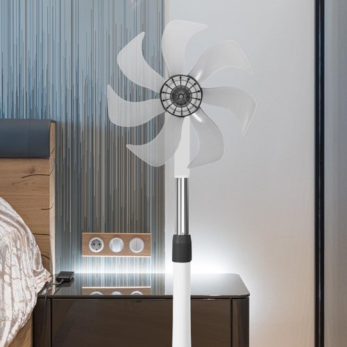 Hemoton 14 Inch Electric Fan Blades Replacement for Standing Pedestal Fan 7-Blade Plastic Propeller with Set Screws Compatible with 1.49 Inch Shaft