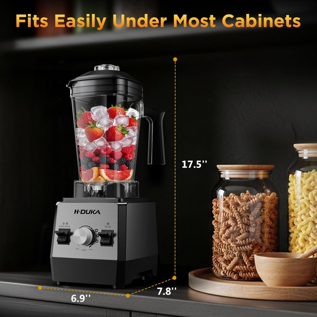Skiennix Countertop Blender - Powerful 25,000 RPM Smoothie Maker with 64oz Pitcher | Self-Cleaning, Ice Crushing, Silver Black