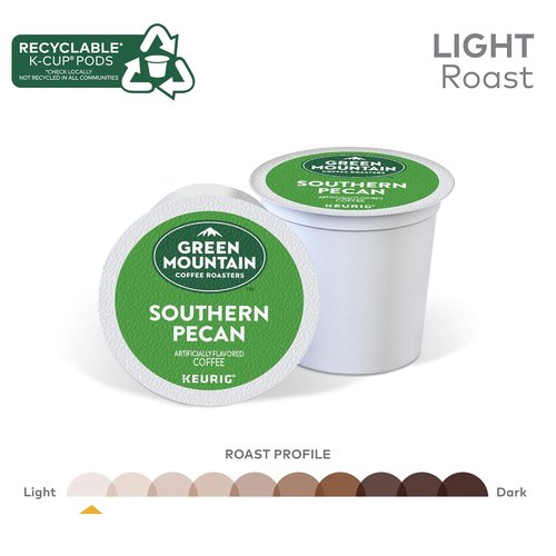 Green Mountain Coffee Roasters Southern Pecan K-Cup Pods - Flavored Light Roast, 24 Count