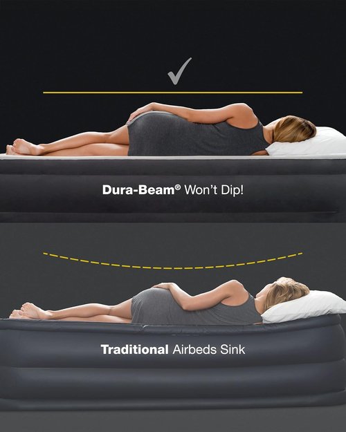 INTEX TruAire Luxury Air Mattress - Twin Size with Built-in Electric Pump - 18in Height, 330lb Capacity
