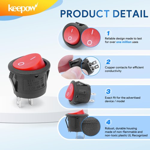 KEEPOW On Off Power Switch Compatible with Hoover Windtunnel UH70830 UH70825 UH70820 UH70805 UH70810 UH70816 UH71250 UH71230 UH71200 UH71013 Wind-Tunnel-2 Upright Vacuum Cleaner, 2 Pack