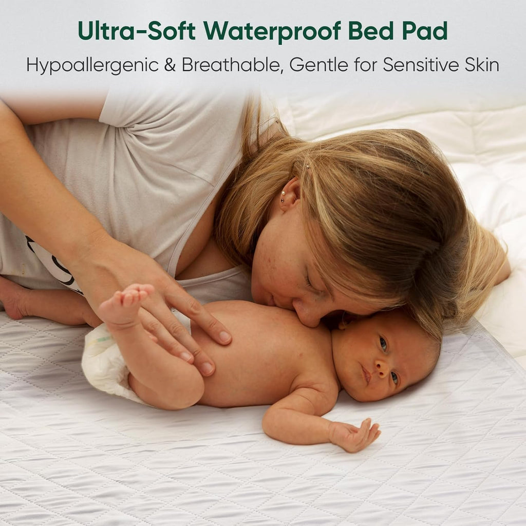 Regine Switzerland Washable Waterproof Bed Pads - Incontinence Protection for Kids & Adults | Queen Size (60" x 36")