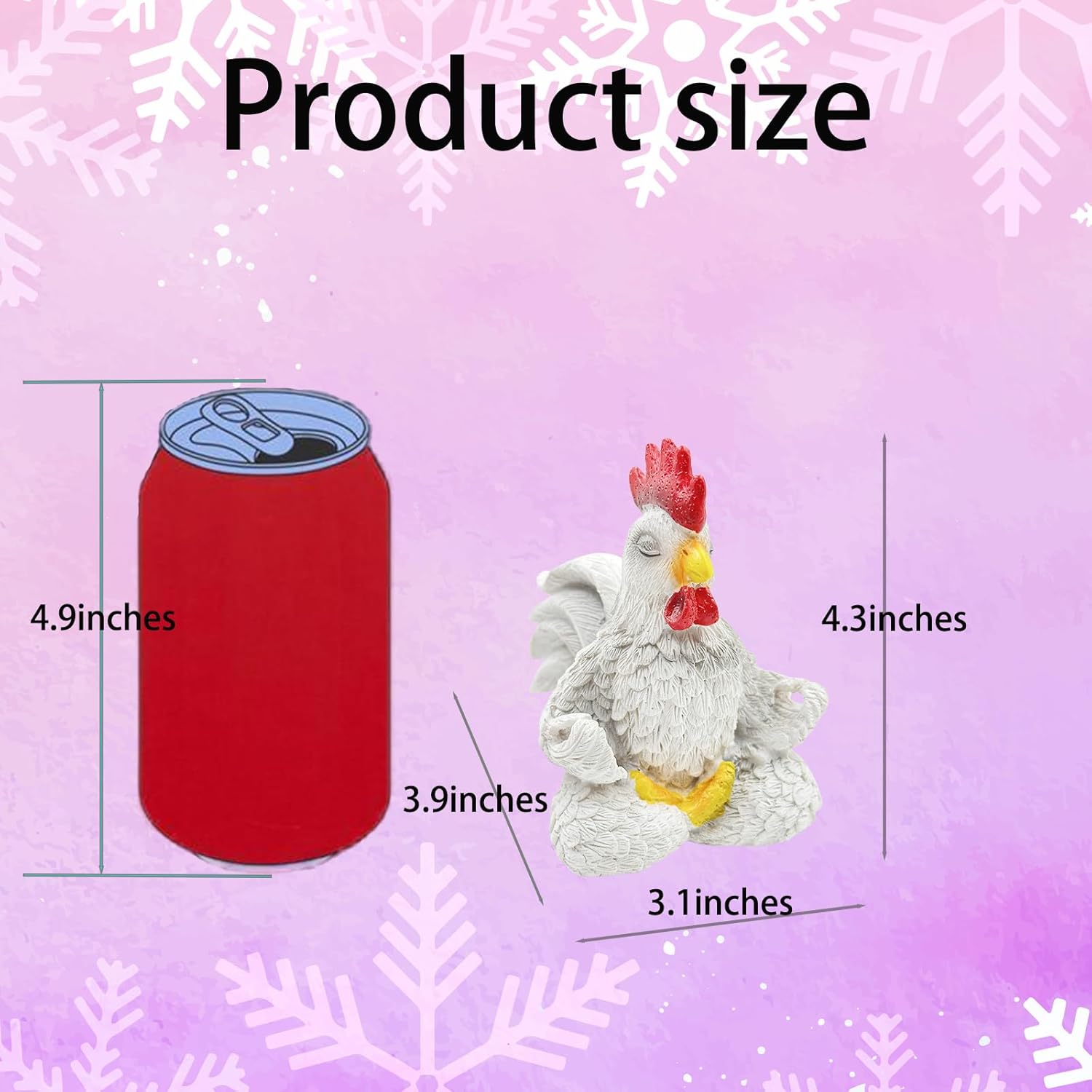 Regine Switzerland Funny White Rooster Statue Decor - Handcrafted Resin Chicken Figurine in Yoga Pose | Vibrant Country Charm for Unique Gifts
